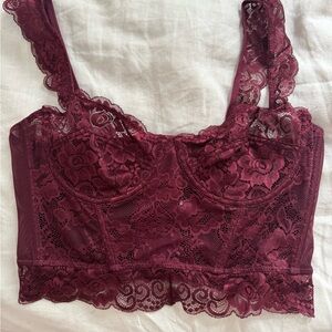 Lace Burgundy Bralette